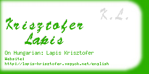 krisztofer lapis business card